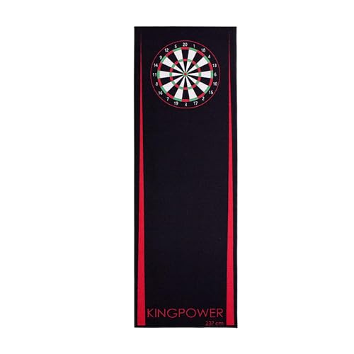 Kingpower Dart Darts Teppich Target Oche Matte Steeldart Dartpfeile Dartboard Zubehör Dartteppich Abwurflinie Schutz Gummi Dartscheibe 237 x 80 cm Rot von Kingpower