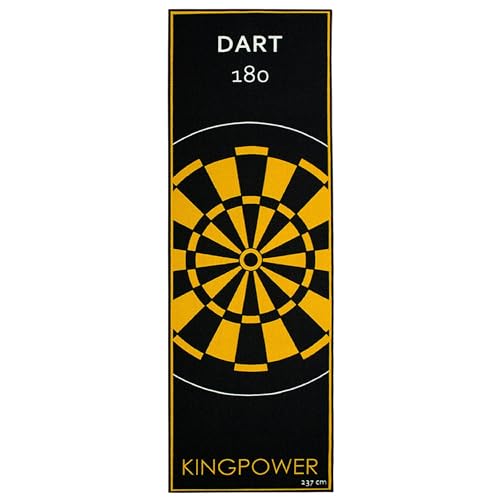 Kingpower Dart Teppich Target Oche Matte Steeldart Dartpfeile Dartboard Zubehör Dartteppich Darts Abwurflinie Schutz Gummi Boden Dartscheibe Gelb 237 x 80 cm von Kingpower