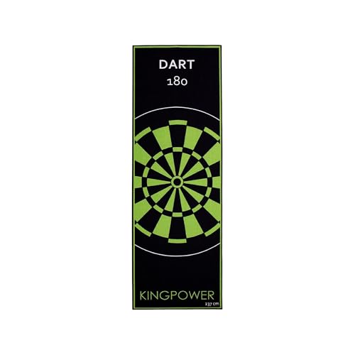 Kingpower Dart Teppich Target Oche Matte Steeldart Dartpfeile Dartboard Zubehör Dartteppich Darts Abwurflinie Schutz Gummi Boden Dartscheibe Grün 237 x 80 cm von Kingpower