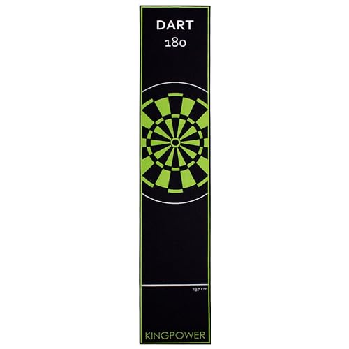 Kingpower Dart Teppich Grün Matte Steeldart Dartpfeile Dartboard Zubehör Dartteppich Target Oche Darts Abwurflinie Schutz Gummi Boden Dartscheibe 290 x 60 cm von Kingpower