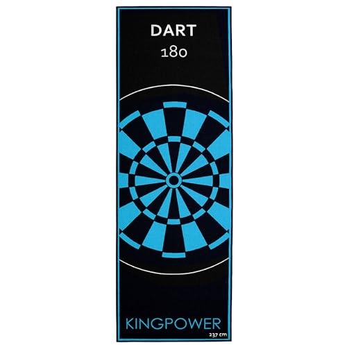 Kingpower Dart Teppich Target Oche Matte Steeldart Dartpfeile Dartboard Zubehör Dartteppich Darts Abwurflinie Schutz Gummi Boden Dartscheibe Blau 237 x 80 cm von Kingpower