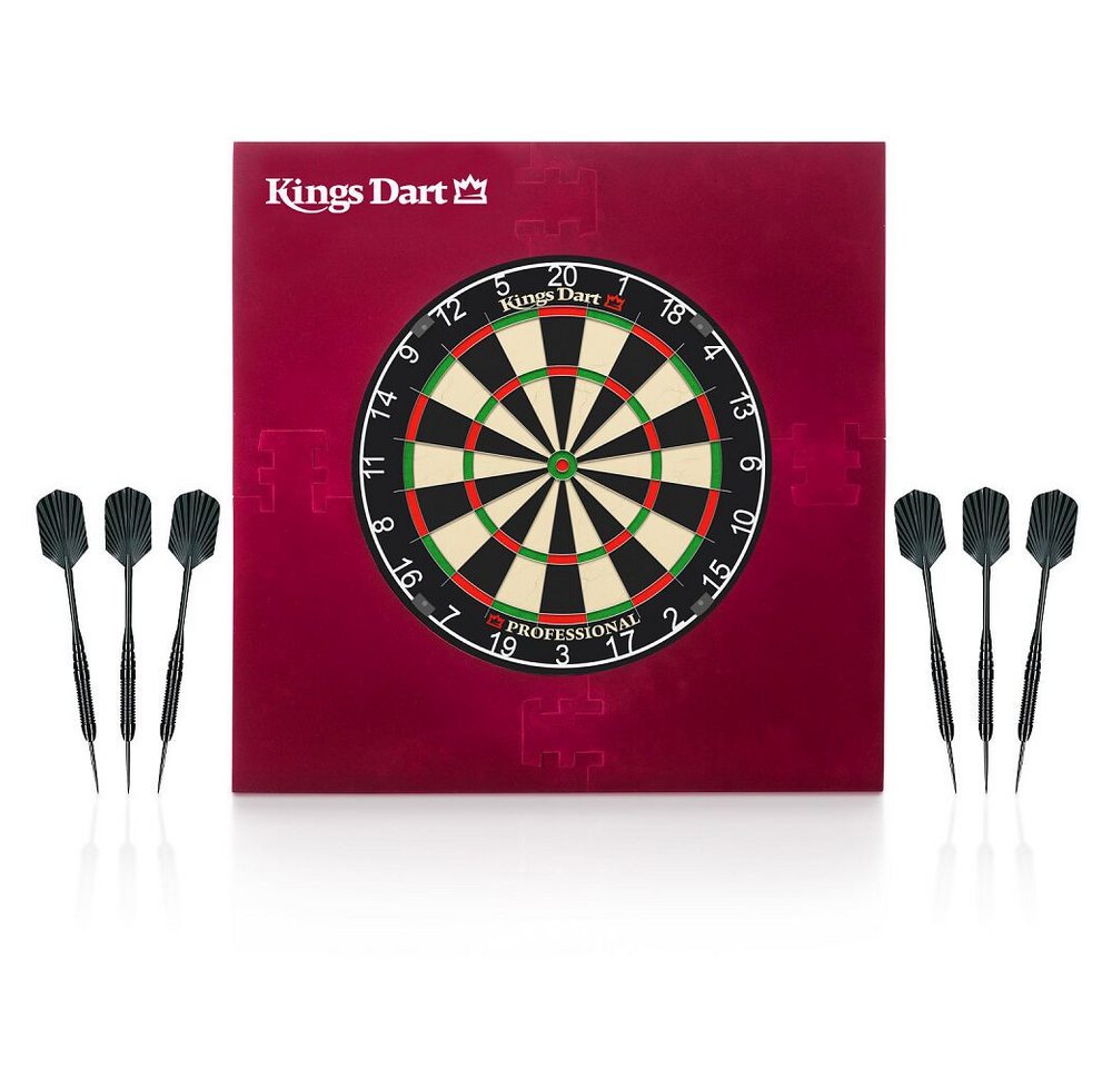 Kings Dart Dartscheibe Dart-Set Professional, Turnier-Dartboard (WDF-Standard) mit krampenfreier Spielzone von Kings Dart