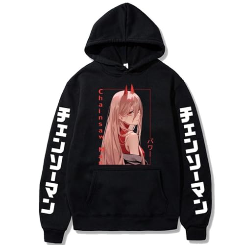 Kinsea Herren Kapuzenpullover Langarm - Chainsaw Man Hoodie Mit Tasche - Casual Hoody Pullover Sweatshirt Unisex Bekleidung-Black||XS Kinsea Herren Kapuzenpullover Langarm - Chainsaw Man Hoodie Mit Tasche - Casual Hoody Pullover Sweatshirt Unisex Bekleidung-Black||XS von Kinsea