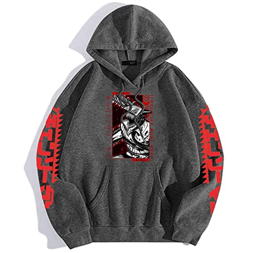 Kinsea Herren Kapuzenpullover Langarm - Chainsaw Man Merch Hoodie Mit Tasche - Casual Hoody Pullover Sweatshirt Unisex Bekleidung-Black||XS Kinsea Herren Kapuzenpullover Langarm - Chainsaw Man Merch Hoodie Mit Tasche - Casual Hoody Pullover Sweatshirt Unisex Bekleidung-Black||XS von Kinsea