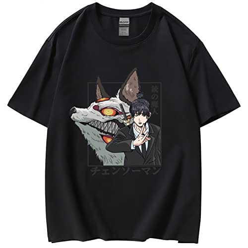 Kinsea T-Shirt Unisexe, Chainsaw Man AKI Tshirt Für Damen/Herren, Manga Shirts, Kurzarm T-Shirt Mit Rundhalsausschnitt-Black||XS Kinsea T-Shirt Unisexe, Chainsaw Man AKI Tshirt Für Damen/Herren, Manga Shirts, Kurzarm T-Shirt Mit Rundhalsausschnitt-Black||XS von Kinsea