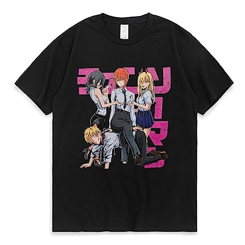 Kinsea T-Shirt Unisexe, Chainsaw Man Makima Tshirt Für Damen/Herren, Manga Shirts, Kurzarm T-Shirt mit Rundhalsausschnitt-Black||S von Kinsea