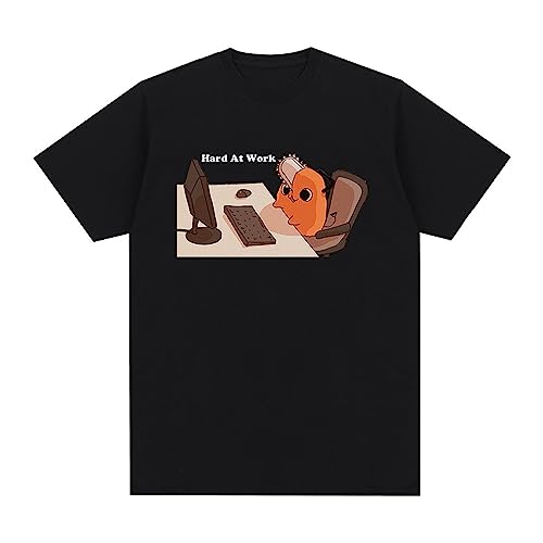 Kinsea T-Shirt Unisexe, Chainsaw Man Pochita Tshirt Für Damen/Herren, Manga Shirts, Kurzarm T-Shirt mit Rundhalsausschnitt-Black||S Kinsea T-Shirt Unisexe, Chainsaw Man Pochita Tshirt Für Damen/Herren, Manga Shirts, Kurzarm T-Shirt mit Rundhalsausschnitt-Black||S von Kinsea