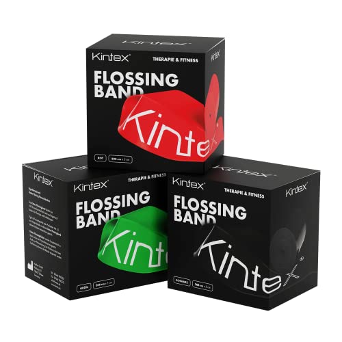 Kintex Flossingband Voodoo, 208 cm x 5 cm, Kompressionsband, Therapie, Beweglichkeit, Reha, Flossing, Flossband, Training, Regeneration (Rot) von Kintex