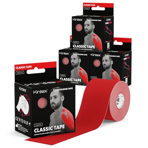 Kintex 4 Rollen Kinesiologie Tape Classic, 5 cm x 5 m, hautfreundliches & wasserfestes Kinesiologie Tape, Physio Tape, für Sport & Physiotherapie Kintex 4 Rollen Kinesiologie Tape Classic, 5 cm x 5 m, hautfreundliches & wasserfestes Kinesiologie Tape, Physio Tape, für Sport & Physiotherapie von Kintex