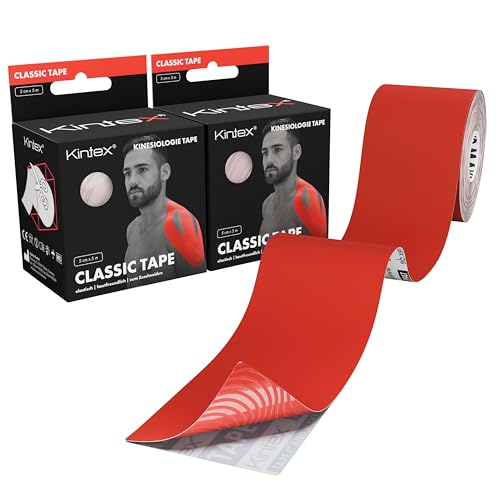 Kintex 2 Rollen Kinesiologie Tape Classic, 5 cm x 5 m, hautfreundliches & wasserfestes Kinesiologie Tape, Physio Tape, Medizinisches Tape (Rot) Kintex 2 Rollen Kinesiologie Tape Classic, 5 cm x 5 m, hautfreundliches & wasserfestes Kinesiologie Tape, Physio Tape, Medizinisches Tape (Rot) von Kintex