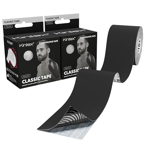 Kintex 2 Rollen Kinesiologie Tape Classic, 5 cm x 5 m, hautfreundliches & wasserfestes Kinesiologie Tape, Physio Tape, Medizinisches Tape (Schwarz) Kintex 2 Rollen Kinesiologie Tape Classic, 5 cm x 5 m, hautfreundliches & wasserfestes Kinesiologie Tape, Physio Tape, Medizinisches Tape (Schwarz) von Kintex
