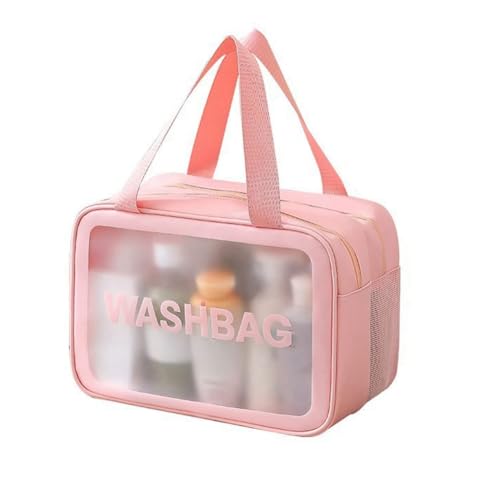 Kioball 1 x Kulturbeutel, transparent, matt, PVC, mit , praktisch, Make-up, Kosmetik, Organizer, Tasche, Design Rosa von Kioball