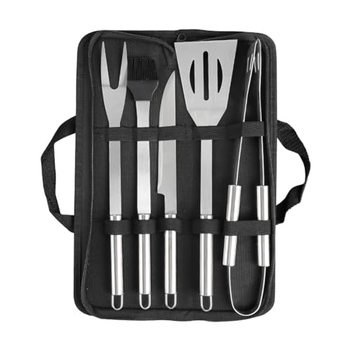 Kioball Grillwerkzeug-Set, Grill-Set aus Edelstahl, Grillzubehör, 6-teiliges Grillzubehör-Set mit Spatel, Gabel, Messer, Bürste von Kioball