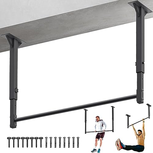 Kipika Klimmzugstange Deckenmontage, 120cm Pull Up Bar Klimmzug, 4 Stufen der Höhenverstellung Sportstech Klimmzugstange erfüllen die Bedürfnisse der verschiedenen Übung Spaces, 220Kg Kapazität von Kipika