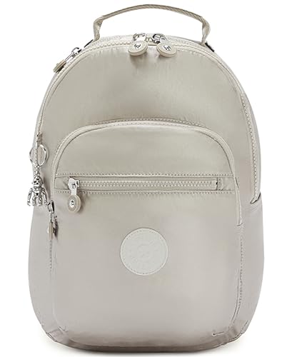 Kipling SEOUL S, Kleiner Rucksack mit Laptop-Schutz 13 Zoll, 35 cm, 14 L, 0.50 kg, METALLIC GLOW von Kipling