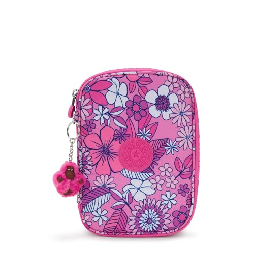 Kipling Etui für 100 Stifte, Skurrige Wildblumen, 8.25''L x 6''H x 2''D, Kipling Bedrucktes Etui für Damen mit 100 Stiften von Kipling