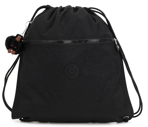 Kipling SUPERTABOO, Beutel mit Kordelzug, Multifunktional, Wasserabweisend, 45 cm, 15 L, 0.24 kg, True Black von Kipling