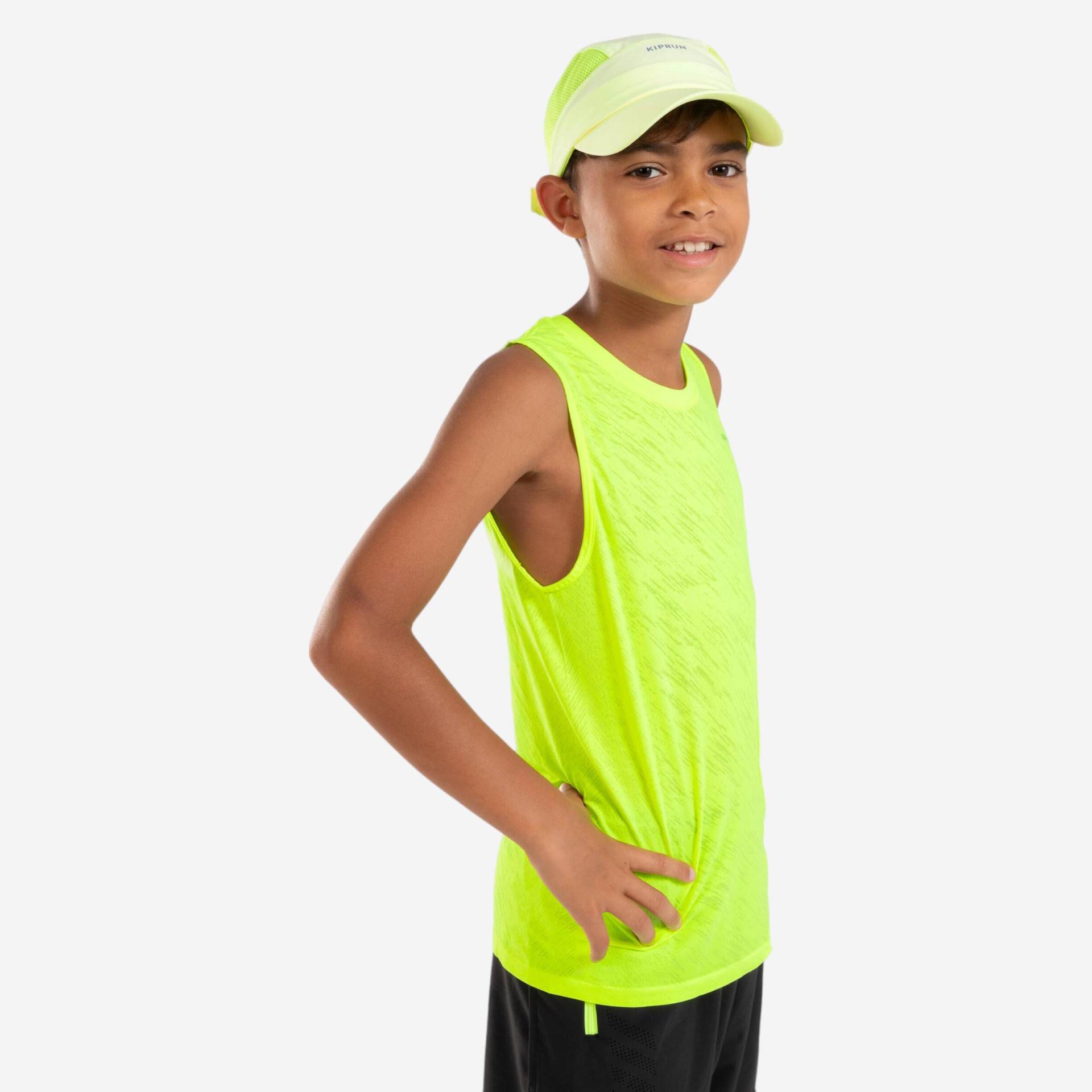 Kauf-Tanktop Kinder nahtlos - Light 900 neongelb von Kiprun