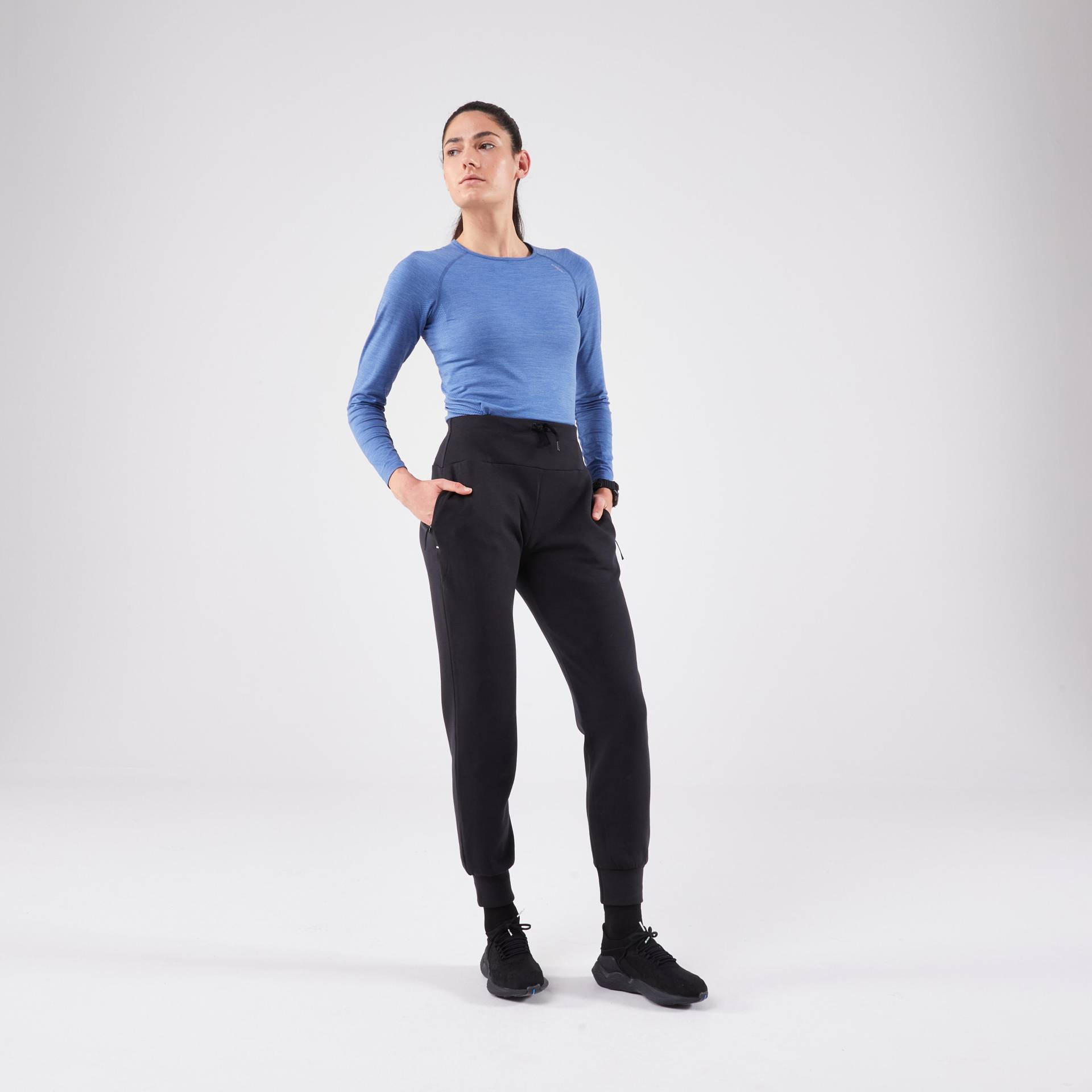 Laufhose lang Damen warm - Run 500 schwarz von Kiprun