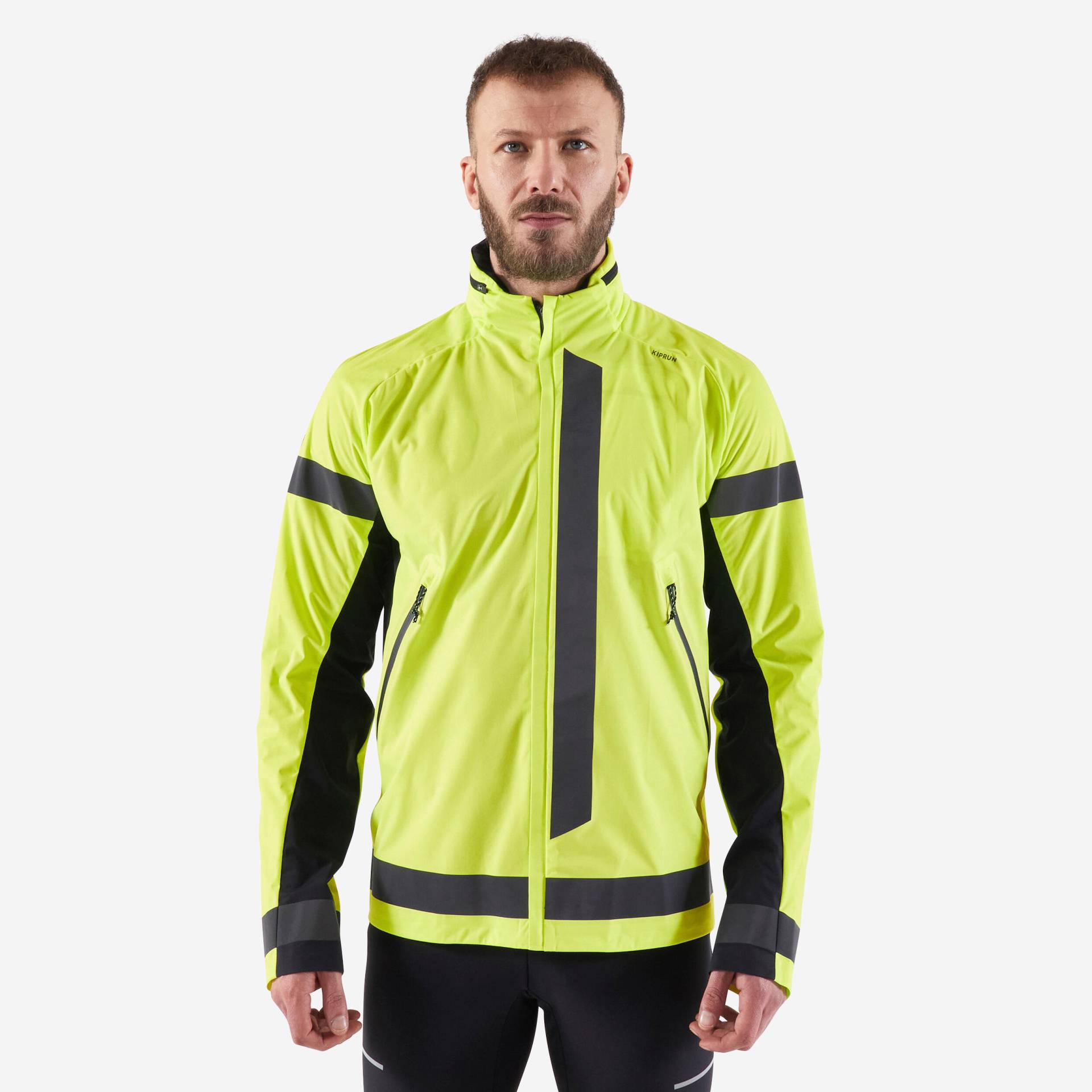 Laufjacke Herren reflektierend wasserabweisend PSA-zertifiziert - Warm Regul von Kiprun