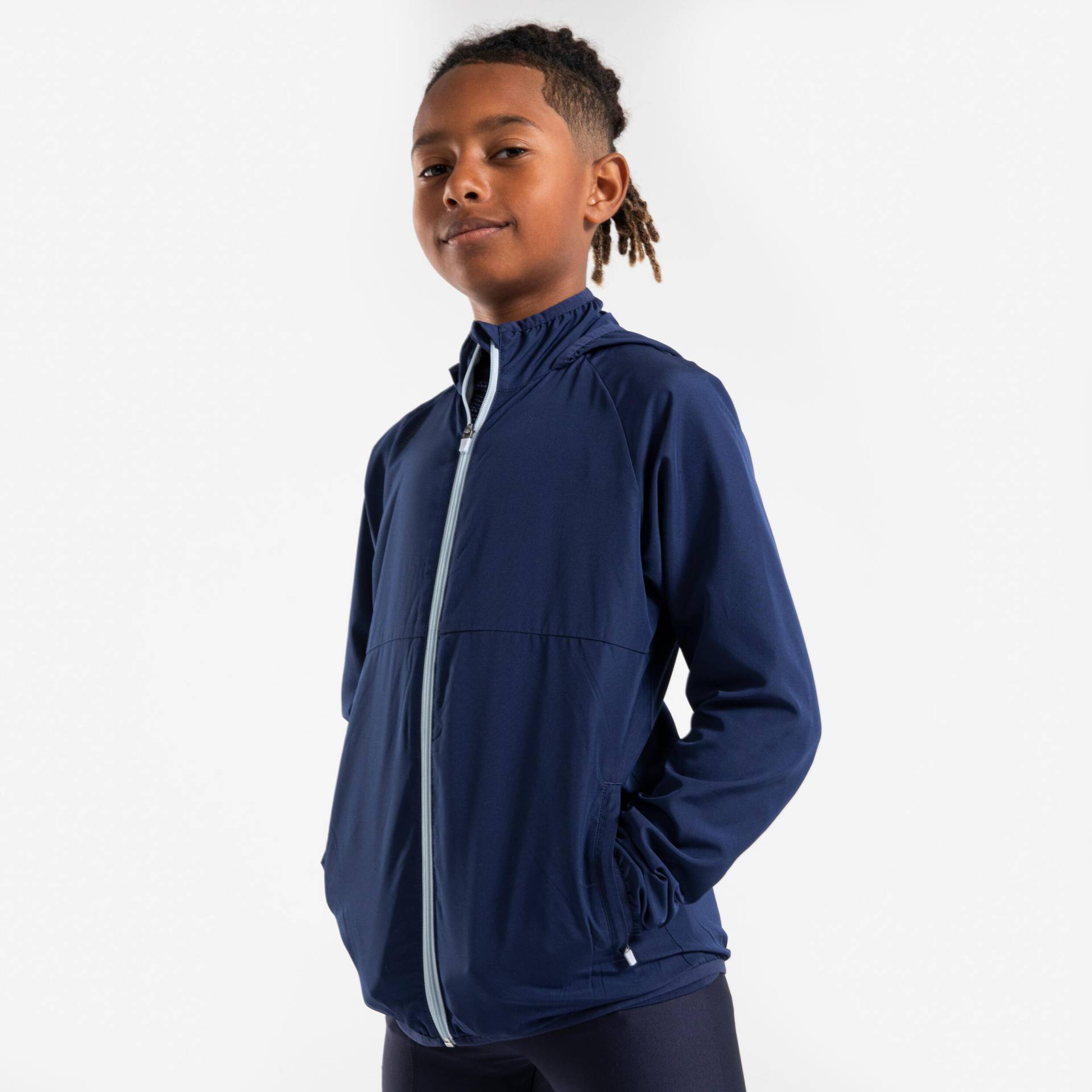 Laufjacke Kinder winddicht - Wind Jacket marineblau/grau Laufjacke Kinder winddicht - Wind Jacket marineblau/grau von Kiprun