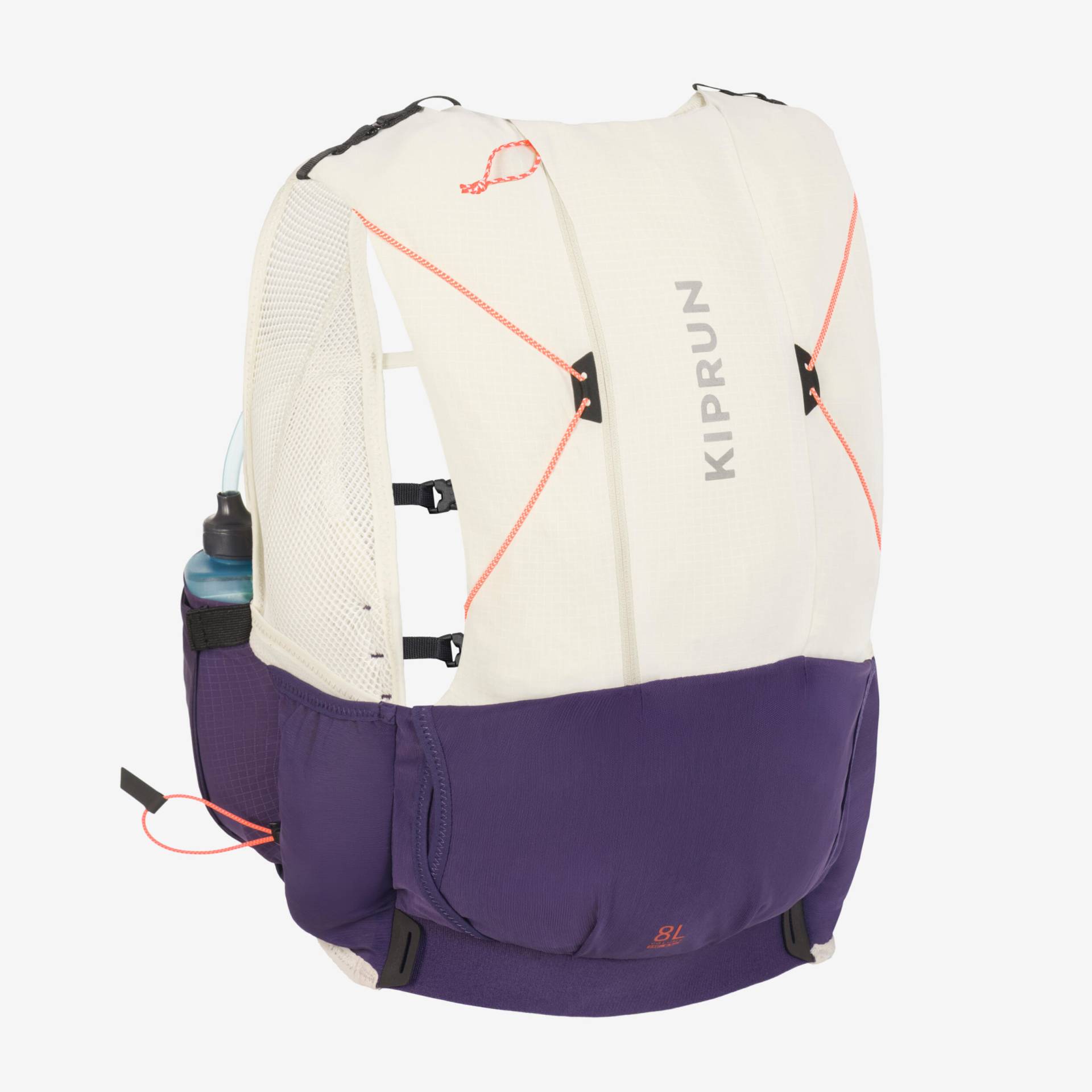 Laufrucksack Trailrunning Damen 8 l - beige/violett von Kiprun