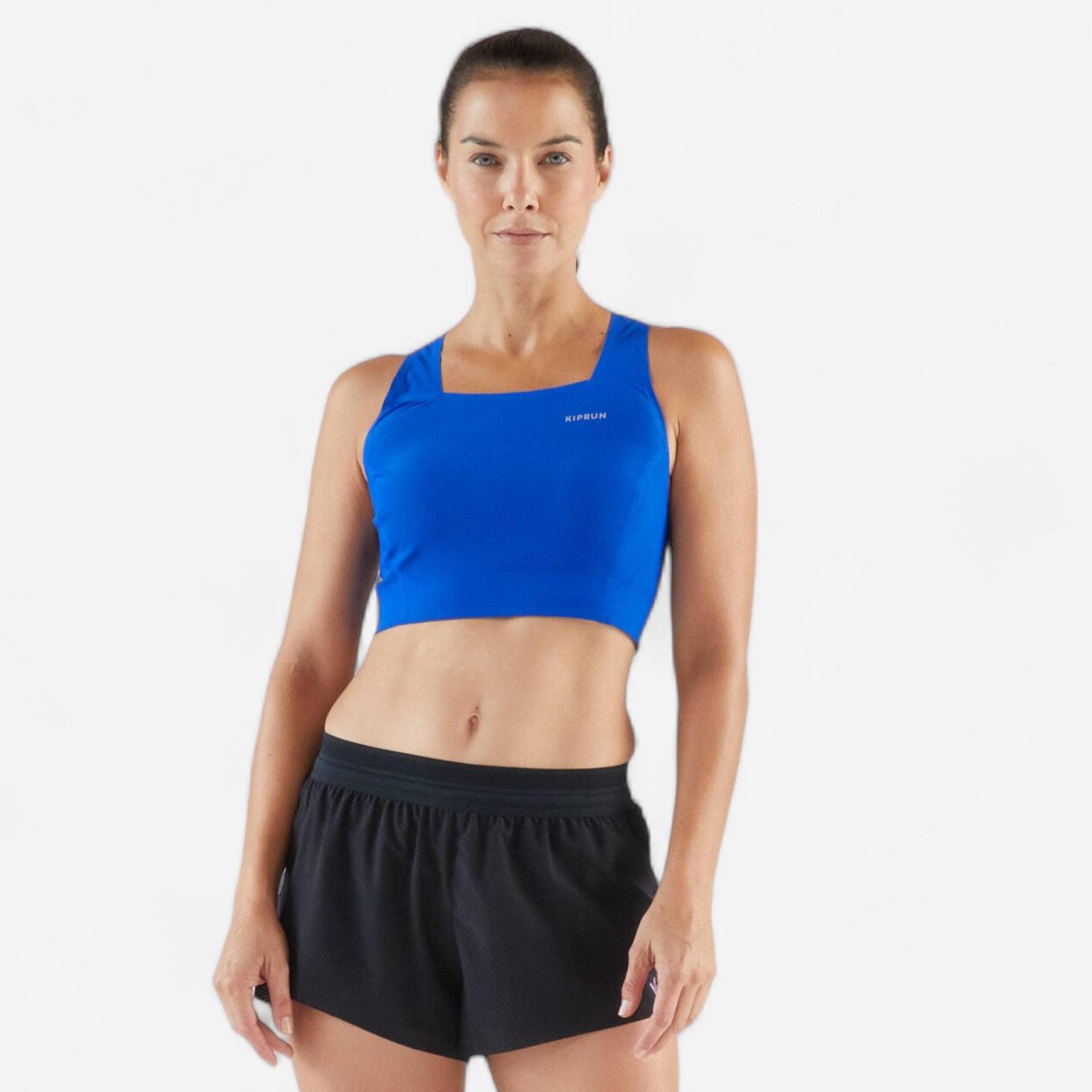 Laufshirt Crop Top Damen leicht - Race Crop 900 Light Méline Rollin blau Laufshirt Crop Top Damen leicht - Race Crop 900 Light Méline Rollin blau von Kiprun