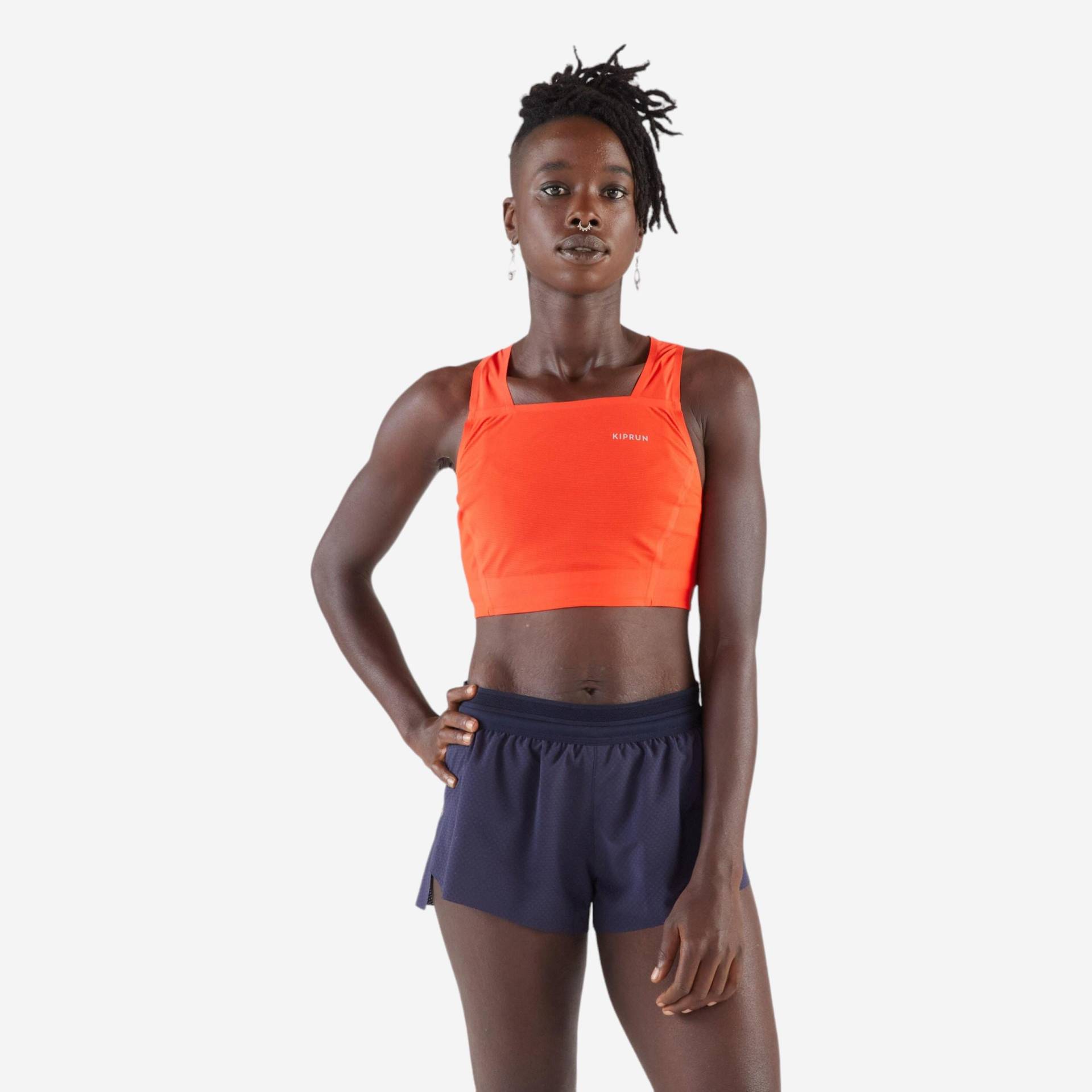 Laufshirt Crop Top Damen leicht - Race Crop 900 Light Méline Rollin rot Laufshirt Crop Top Damen leicht - Race Crop 900 Light Méline Rollin rot von Kiprun