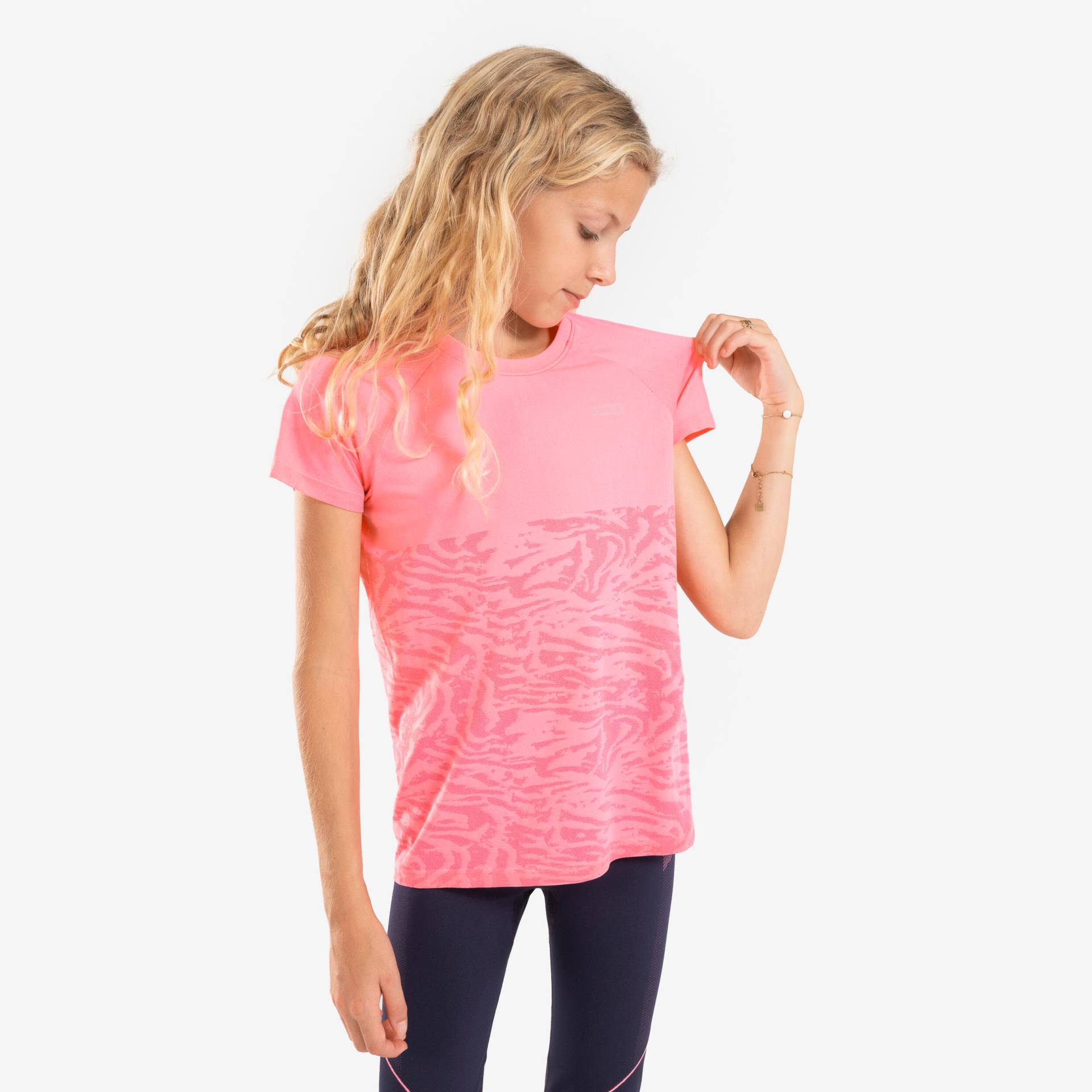 Laufshirt Kinder Mädchen nahtlos - Care 900 rosa von Kiprun