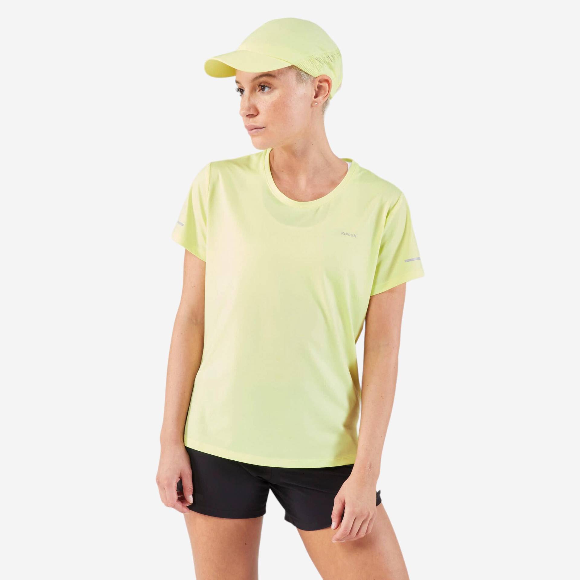 Laufshirt kurzarm Damen atmungsaktiv - Run 500 Dry gelb von Kiprun