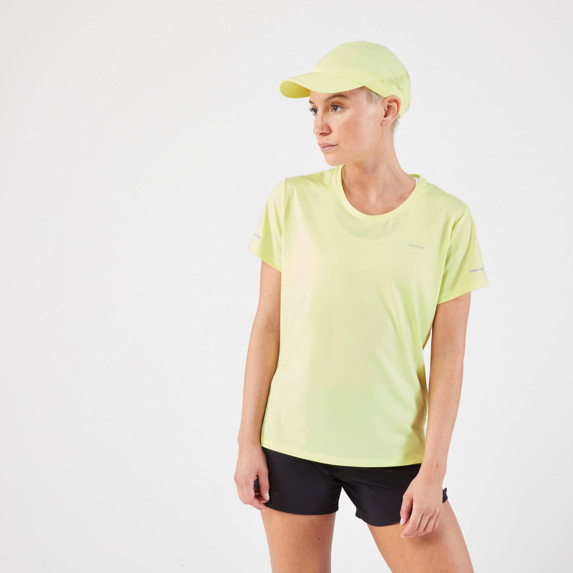 Laufshirt kurzarm Damen atmungsaktiv - Run 500 Dry gelb von Kiprun