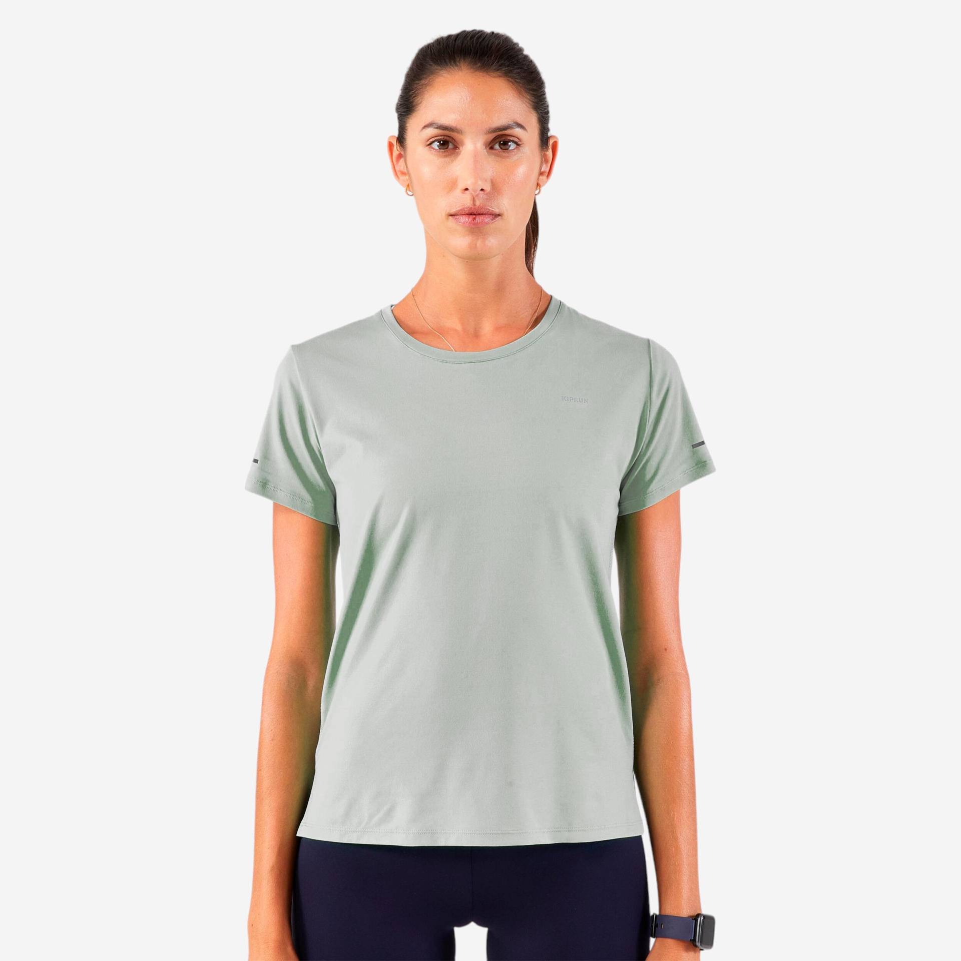 Laufshirt kurzarm Damen atmungsaktiv - Run 500 Dry grün von Kiprun