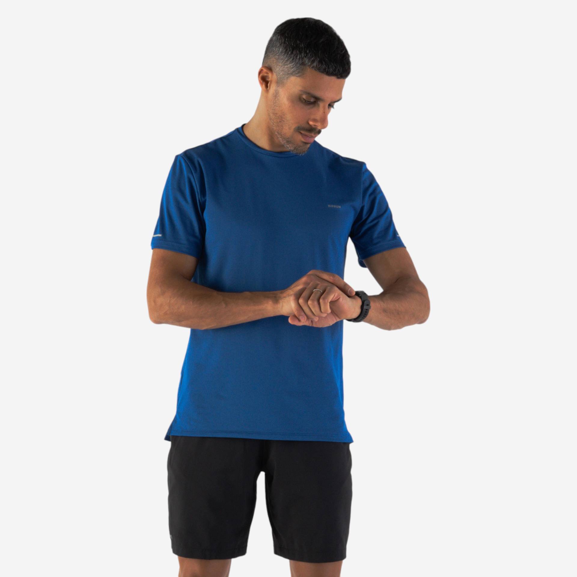 Laufshirt kurzarm Herren atmungsaktiv - Run 500 Dry+ blau Laufshirt kurzarm Herren atmungsaktiv - Run 500 Dry+ blau von Kiprun