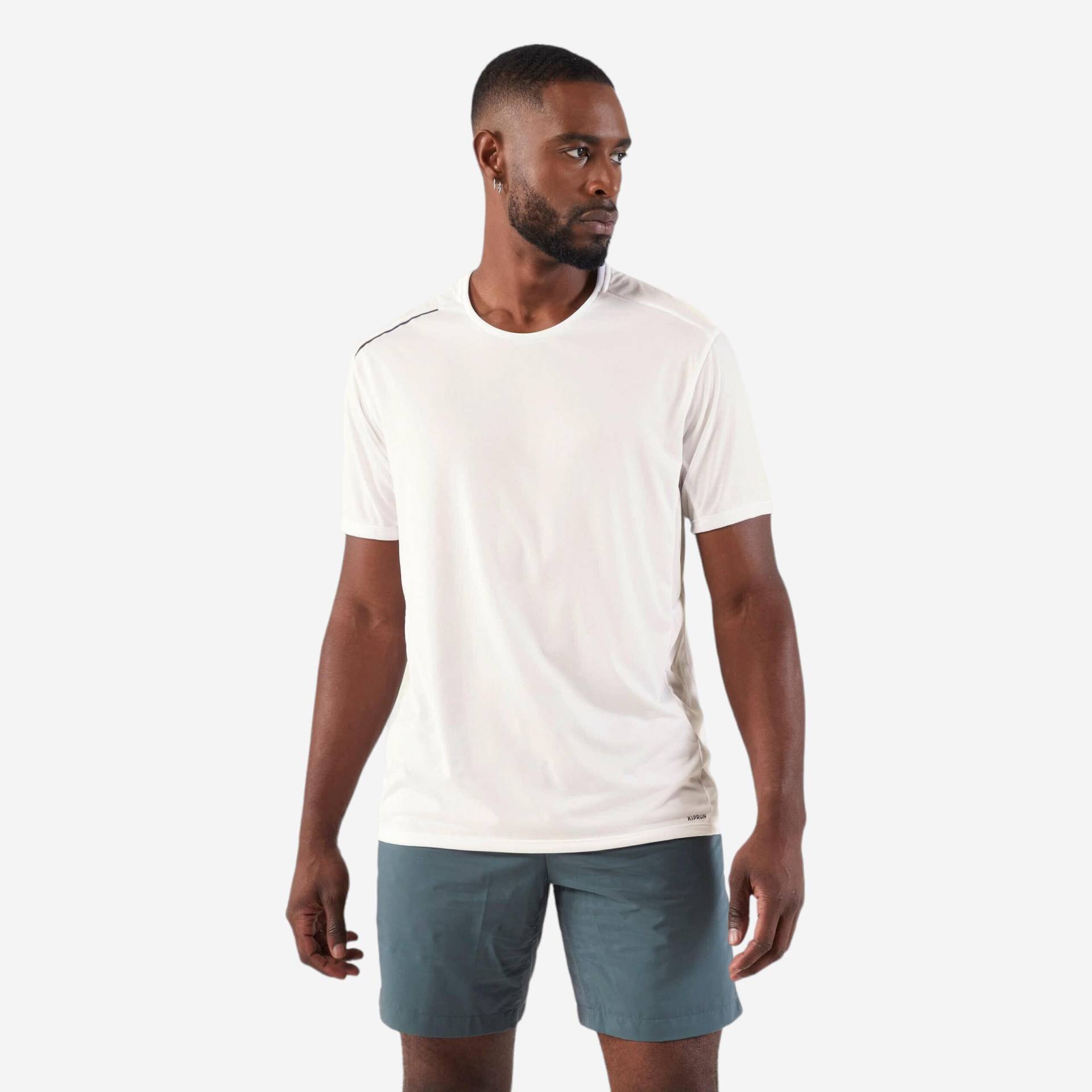 Laufshirt kurzarm Herren atmungsaktiv - Run 500 Dry+ weiss von Kiprun