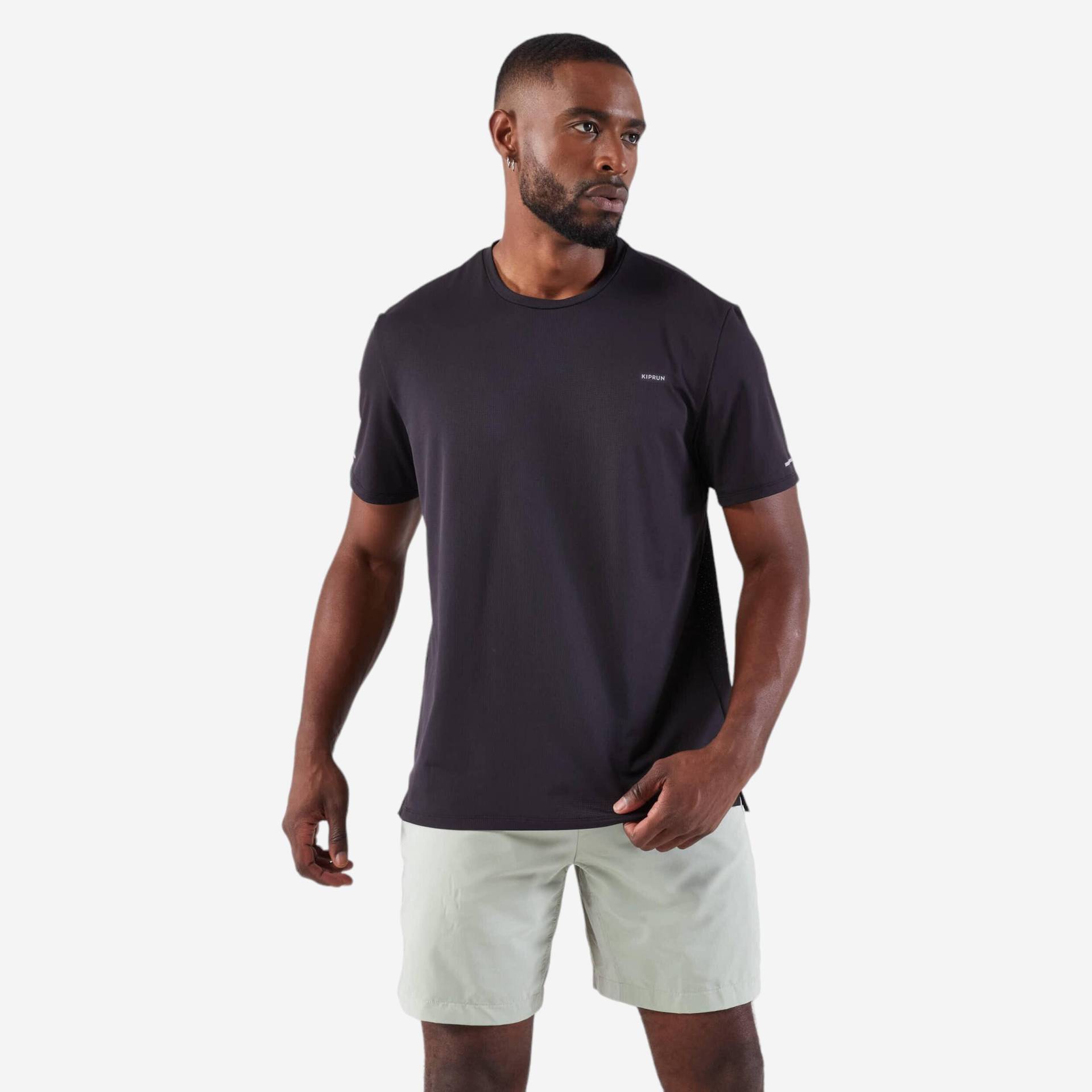 Laufshirt kurzarm Herren atmungsaktiv - Run 500 Dry schwarz Laufshirt kurzarm Herren atmungsaktiv - Run 500 Dry schwarz von Kiprun