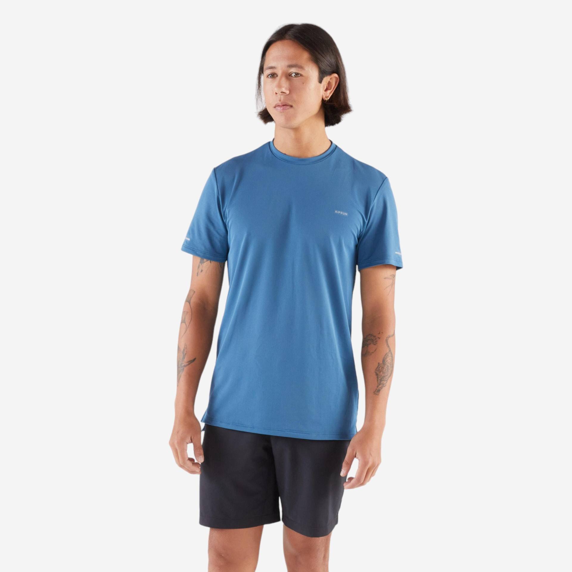 Laufshirt kurzarm Herren atmungsaktiv - Run 500 blau Laufshirt kurzarm Herren atmungsaktiv - Run 500 blau von Kiprun