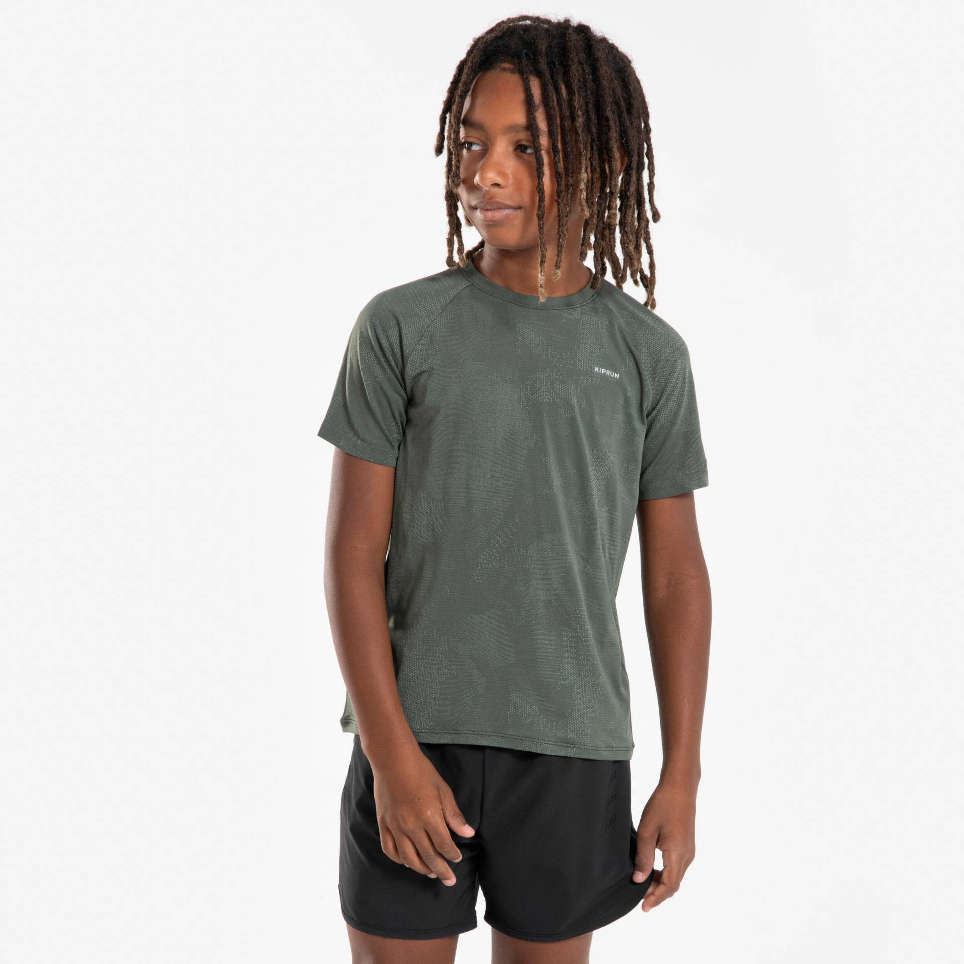 Laufshirt kurzarm Kinder nahtlos - TS Light 900 khaki Laufshirt kurzarm Kinder nahtlos - TS Light 900 khaki von Kiprun