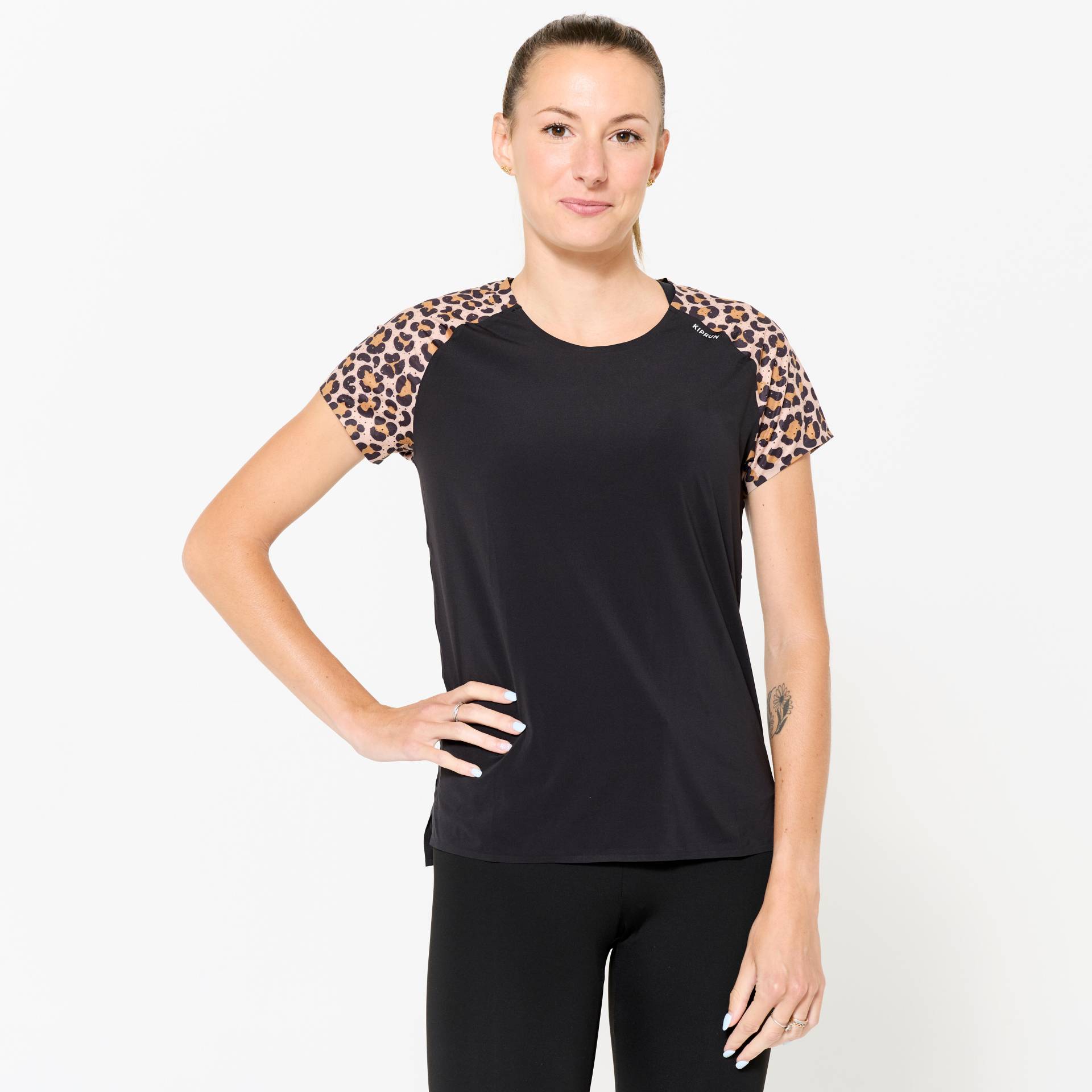 Laufshirt kurzarm Limited Edition Damen leicht - Run 900 Light Leopardenmuster von Kiprun