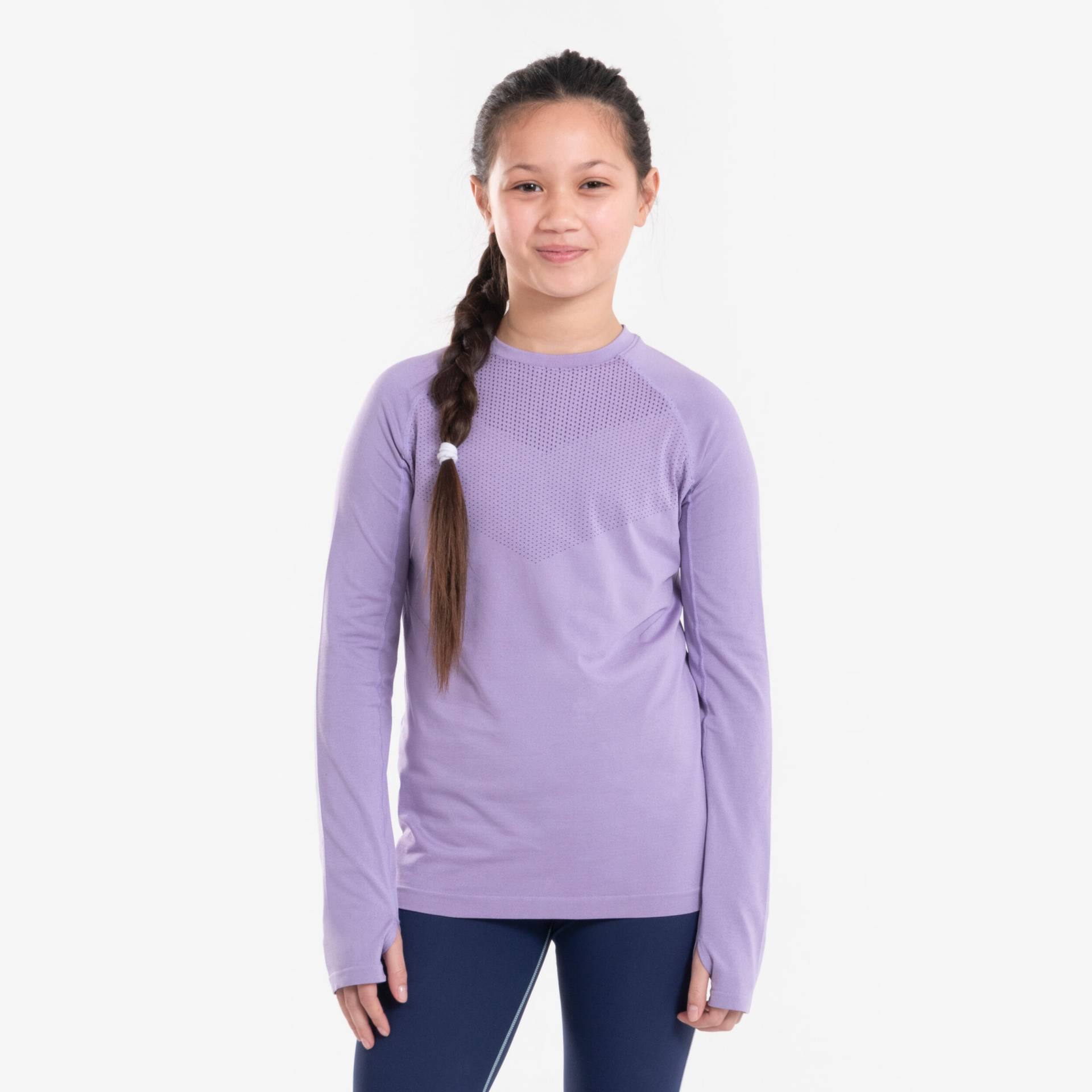 Laufshirt langarm Kinder - Skincare lila von Kiprun