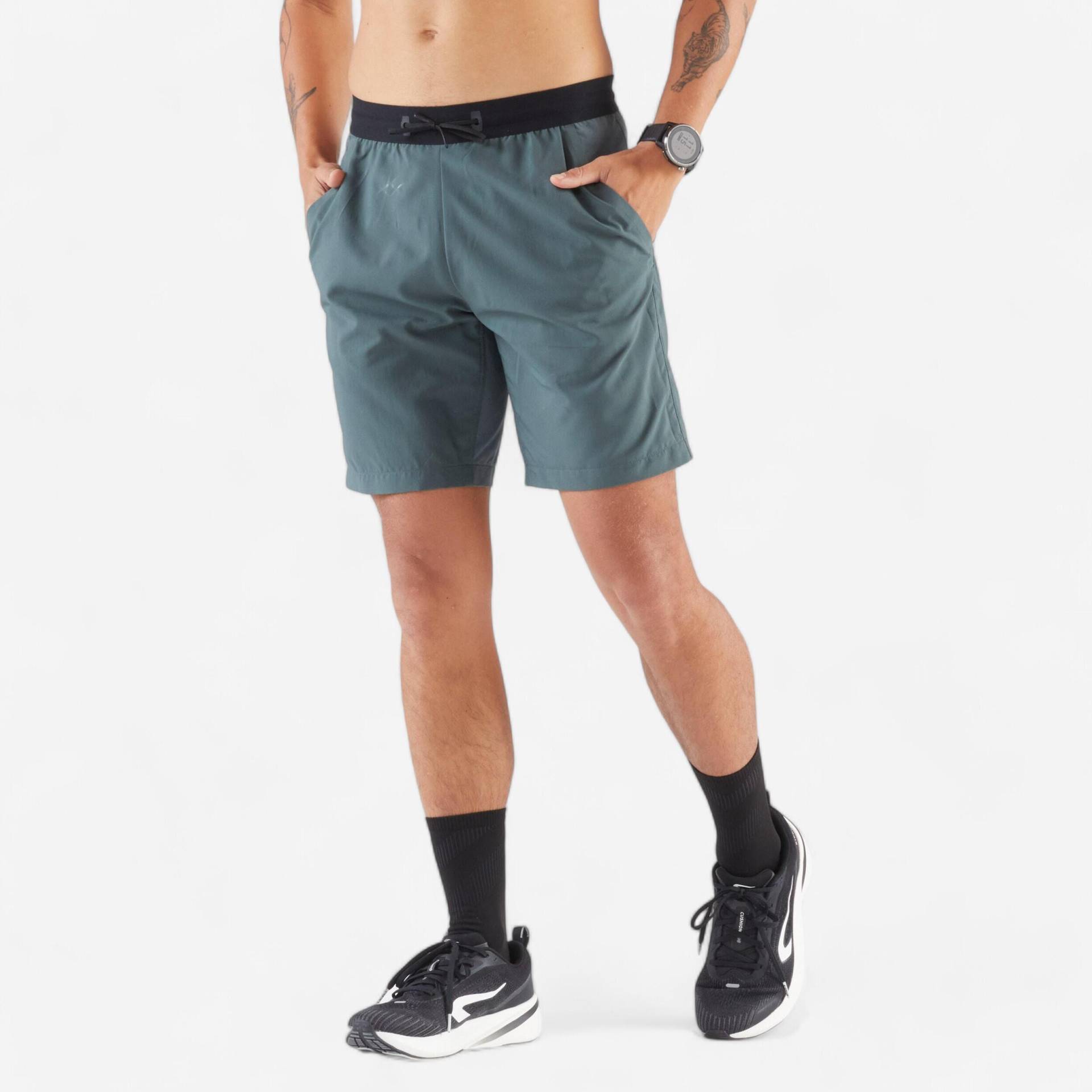 Laufshorts Herren - Run 500 Dry dunkelgrün/grau von Kiprun