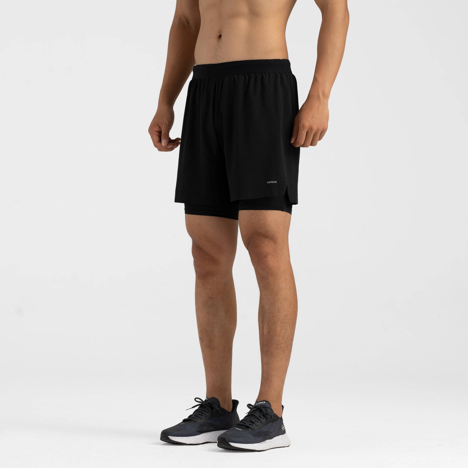 Laufshorts 2-in-1 Herren - Run 500 Confort schwarz Laufshorts 2-in-1 Herren - Run 500 Confort schwarz von Kiprun