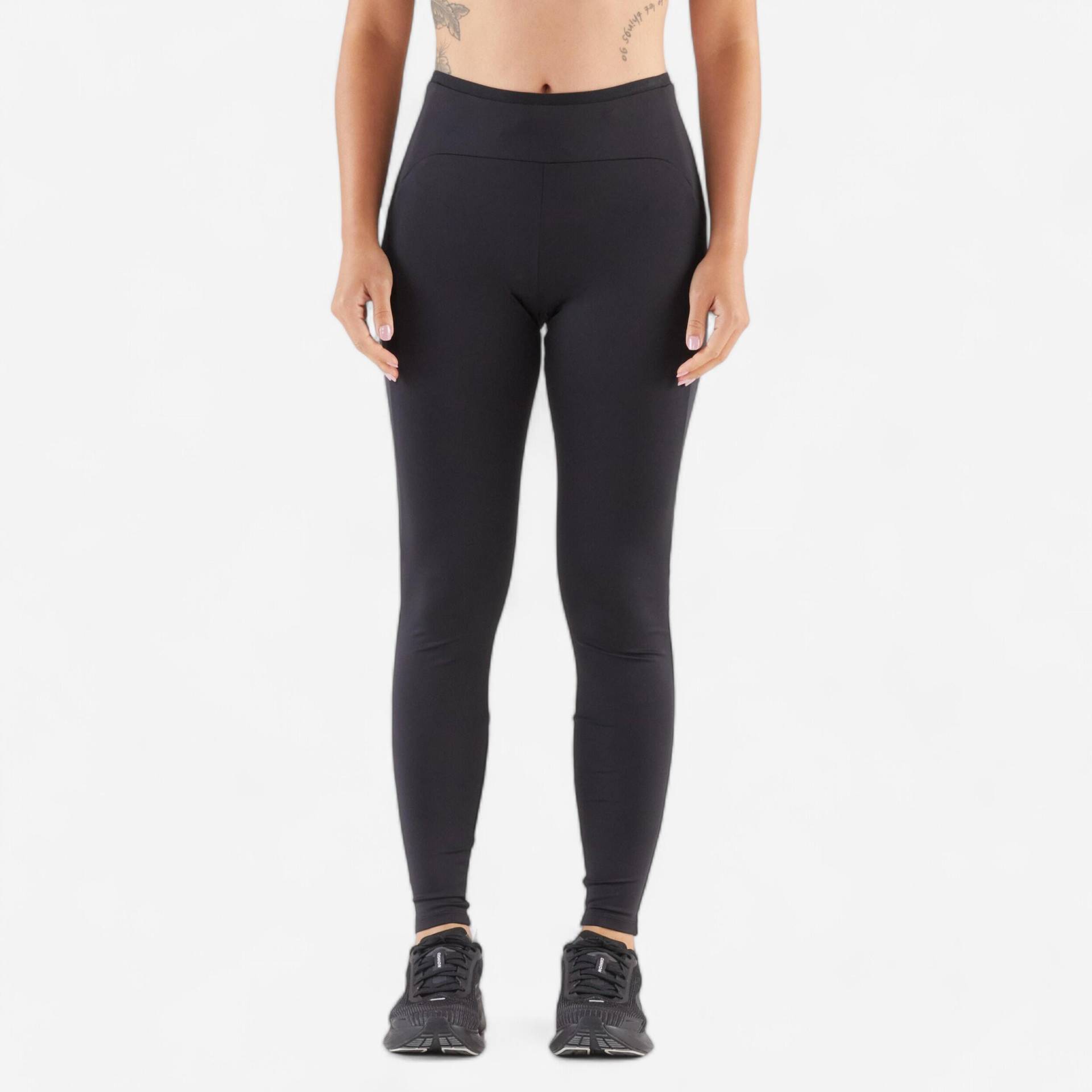 Lauftights lang Damen - 500 Comfort schwarz von Kiprun