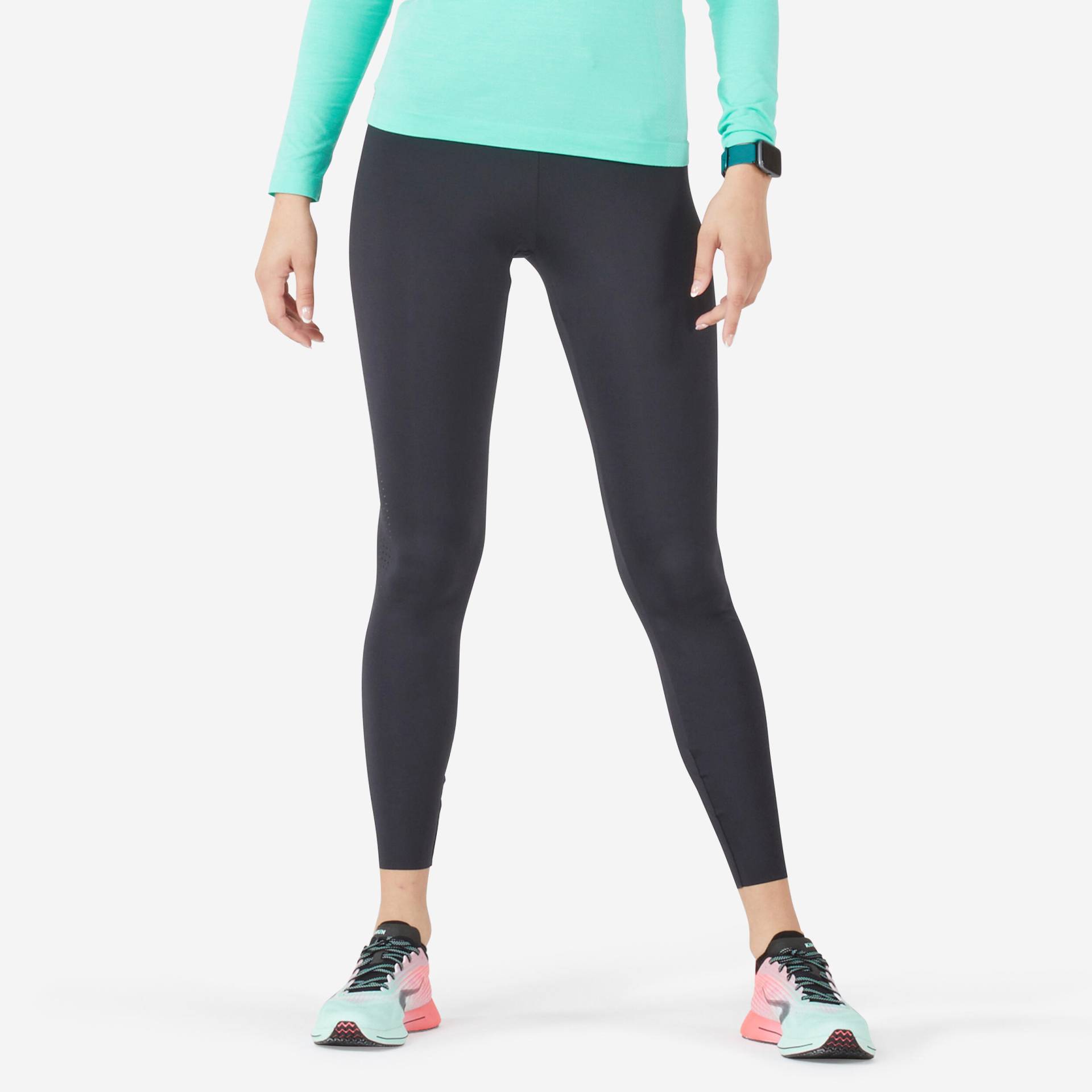 Lauftights lang Damen Trailrunning - Run 900 Light schwarz von Kiprun