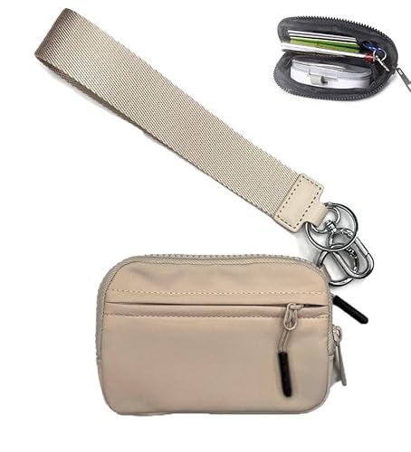 Kirposh The Iris' Wallet 2nd Gen, The Iris' Wallet, Women's Nylon Key Chain Wallet, Zippered Card Case Clutch with Keychain ID Window(Khaki) von Kirposh