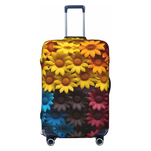 Kirr Gepäck Sonnenblumen Kofferschutz Kratzfeste Gepäcktasche passend für Gepäck 45-81 cm, sc schwarz, Medium von Kirrowe