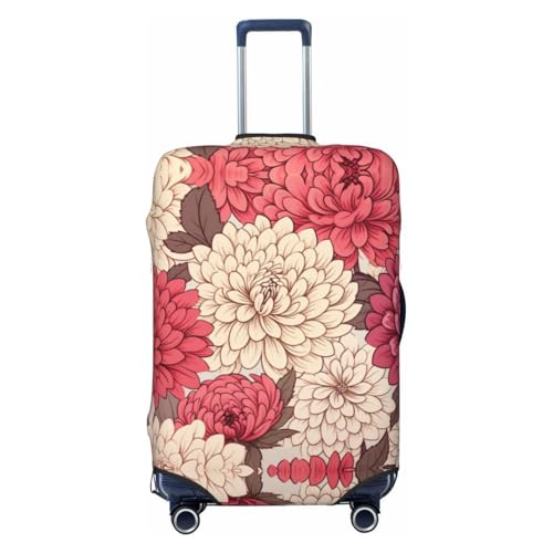 Kirr Rot und Weiß Blumen Gepäcktasche Kofferschutz Kratzfeste Gepäcktasche passend für Gepäck 45-81cm, sc schwarz, Small von Kirrowe