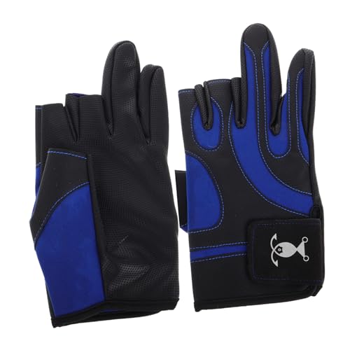 Kisangel 1 Paar Angelhandschuhe Uv-fahrhandschuhe Für Damen Fahrradhandschuhe Für Frauen Radfahren Handschuhe Zum Angeln Fischhandschuh Billardhandschuhe Schutzhandschuhe Pu-Leder Blue von Kisangel