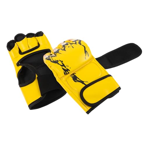 Kisangel 1 Paar Boxhandschuhe Ausbildung Fahrradhandschuhe Boxsackständer Sportgeräte Boxen Kickboxen Boxschuhe Box-fitnessgeräte Sporthandschuhe Herren Musikboxmaschine Trete Pu Yellow von Kisangel