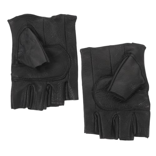 Kisangel 1 Paar Outdoor-sporthandschuhe Handschuheinlagen Fahrradhandschuhe Für Herren Sporthandschuhe Damen Handschuhe Für Kaltes Wetter Fahrradhandschuhe Ohne Finger Armwärmer Leder Black von Kisangel