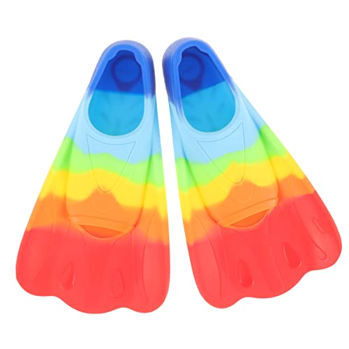 Kisangel 1 Paar Tauchtrainingsfüße Schwimmbad vernetzt Schoß Profi Tauchen schwimmhilfe für Badeschuhe Beginners DWR leichte Flossen Schwimmtrainingsflosse Kieselgel Colorful von Kisangel